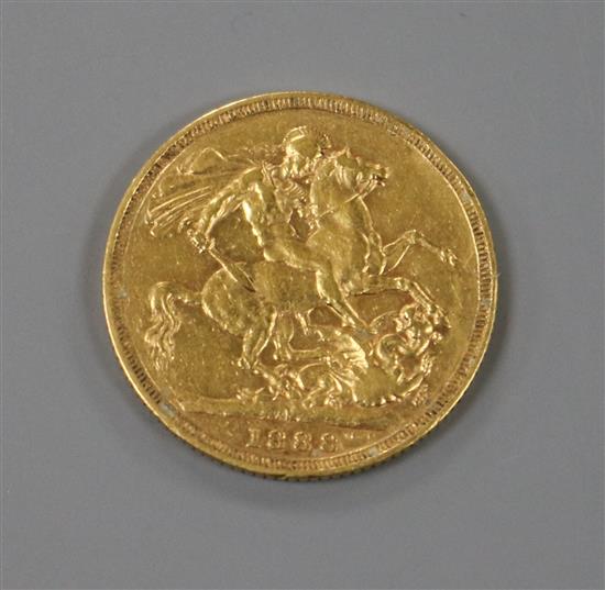 A Victorian gold sovereign 1888M, NVF